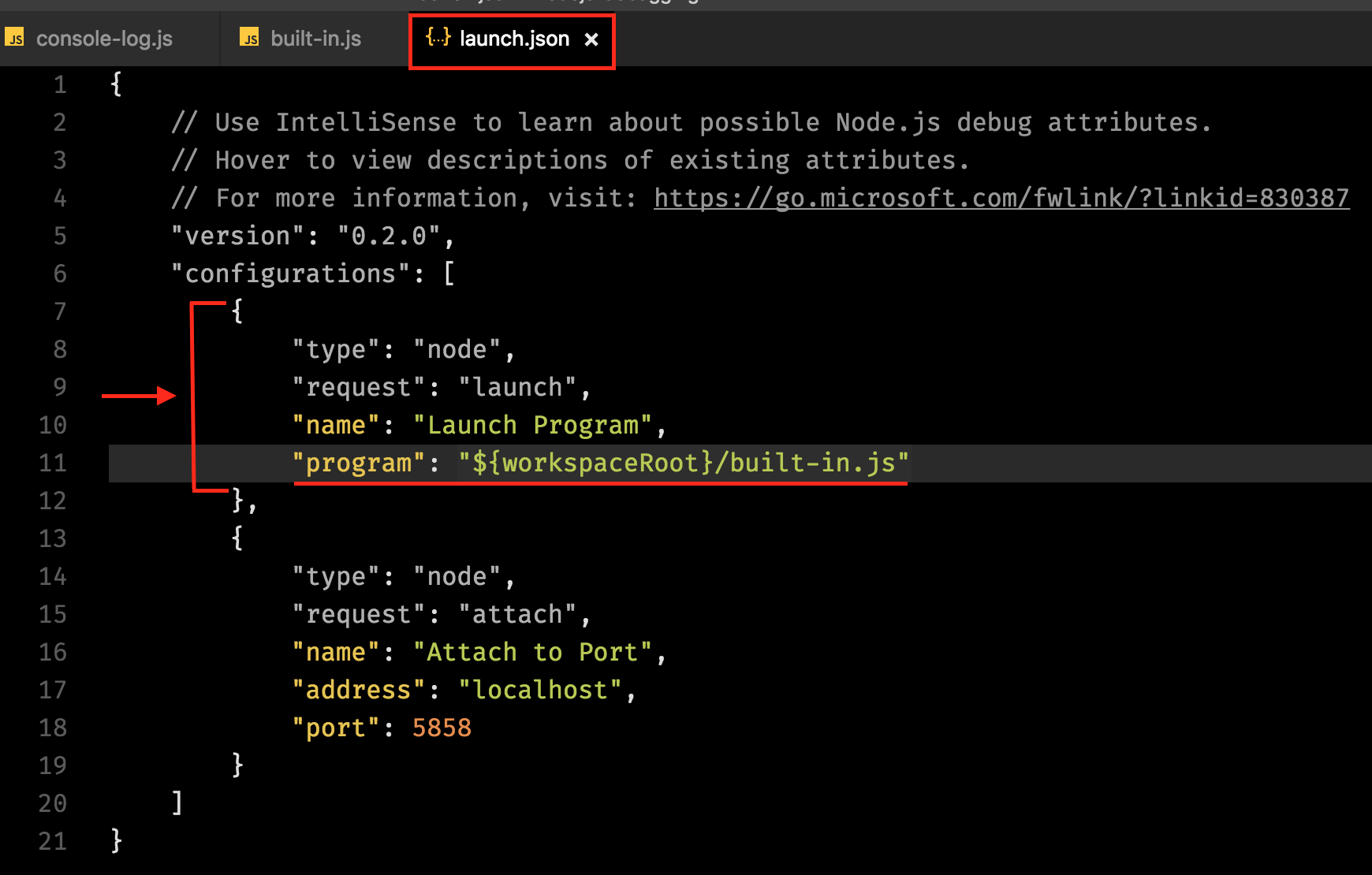 Visual Studio Code updating the launch configuration