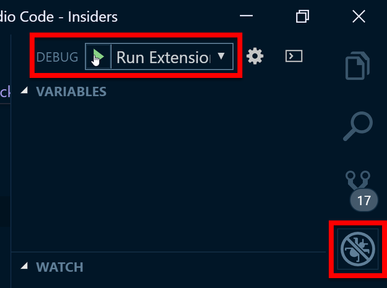 Running/debugging the Extension Lister extension